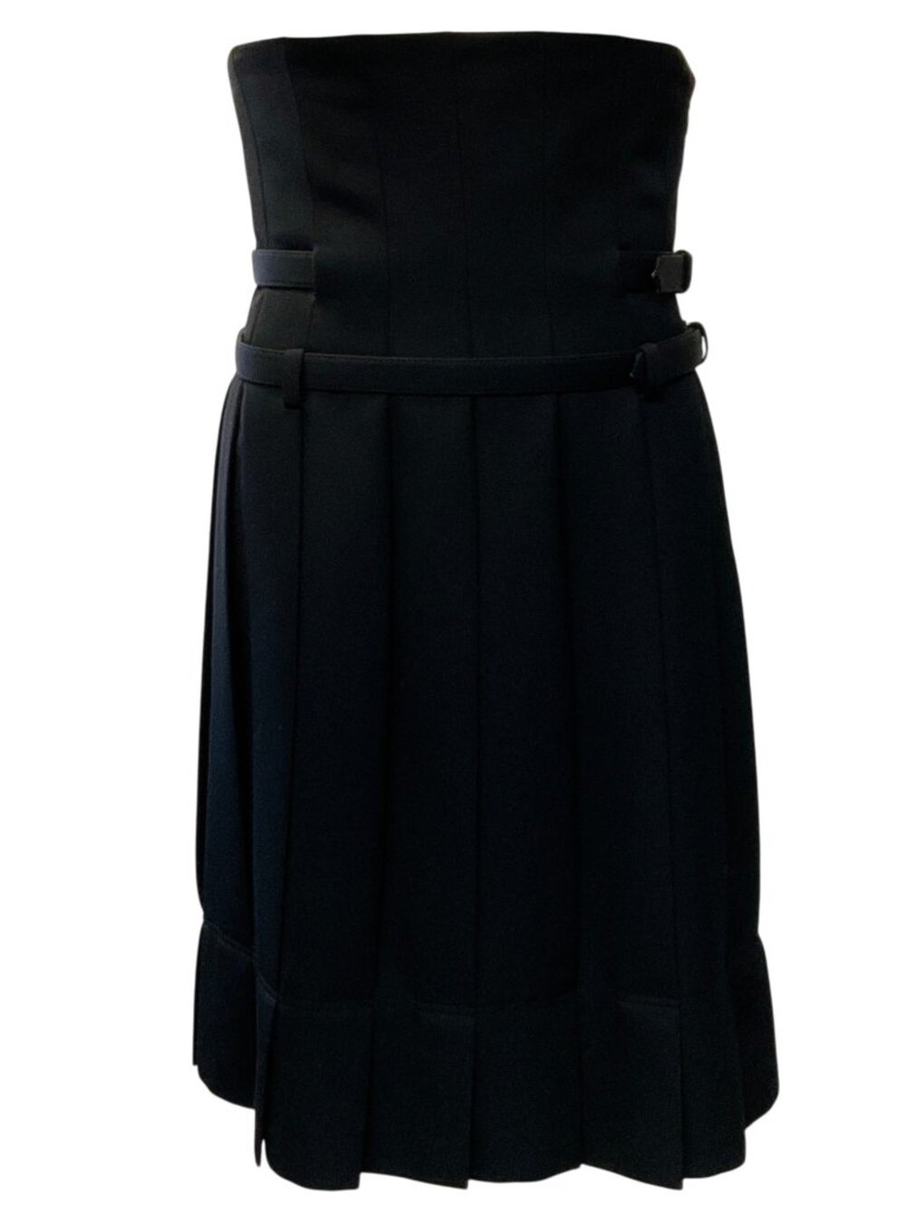 Comme des Garcons Black Wool High Waisted Pleated Skirt